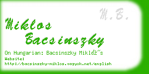 miklos bacsinszky business card